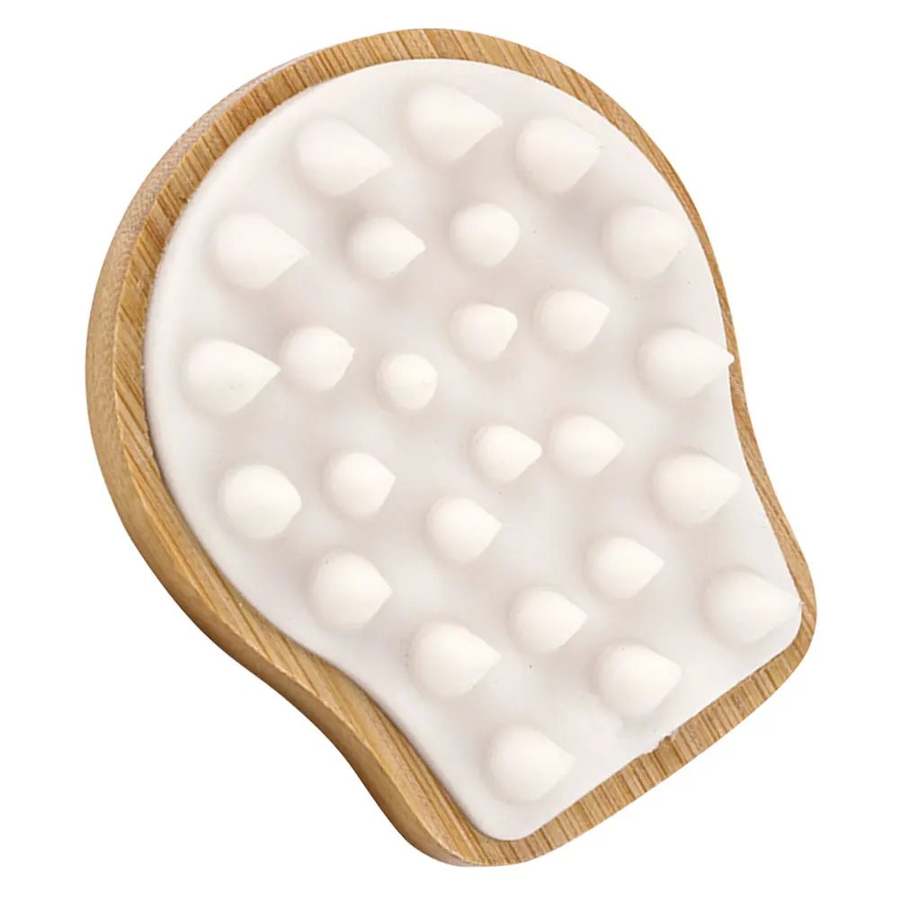 

Bamboo and Wood Hair Wash Brush Exfoliator Massage Tools Scrubber Scalp for Shower Shampoo Household