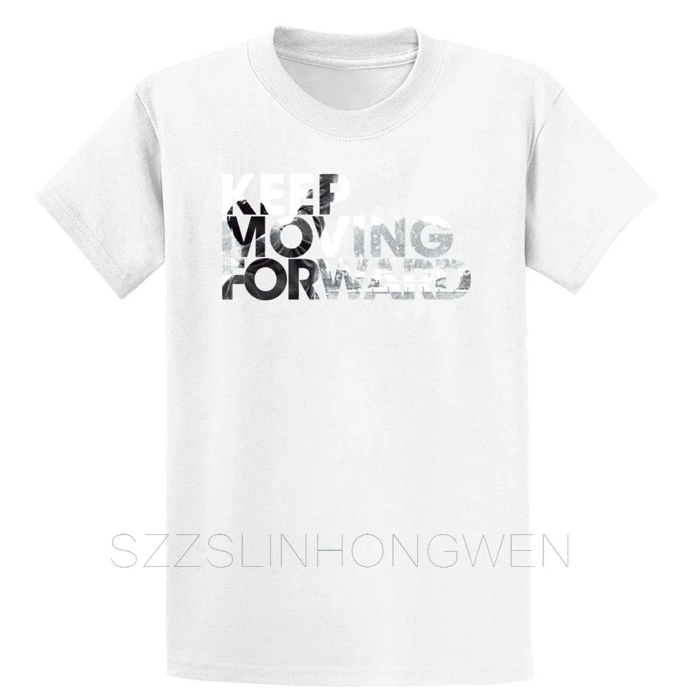 Keep Moving Forward T Shirt Anti-Wrinkle Create Breathable Slim Clothes Over Size S-5XL Cotton Spring Shirt