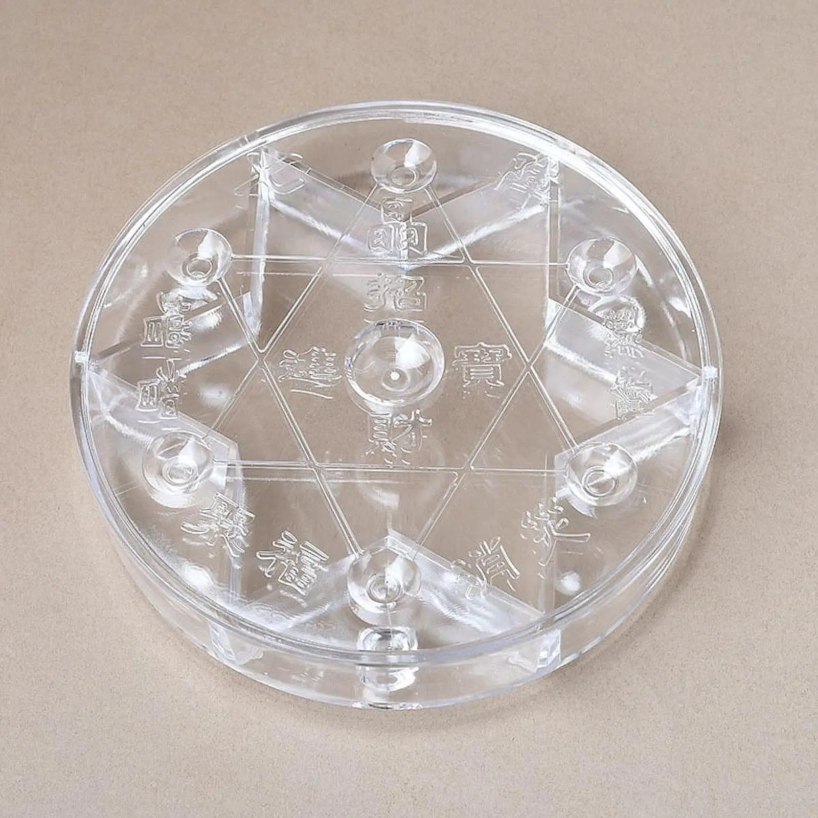 Crystal Tray Crystal Display Stand Clear Boho Trinket Tray Multifunction Hexagram for Living Room Jewelry Rings Household