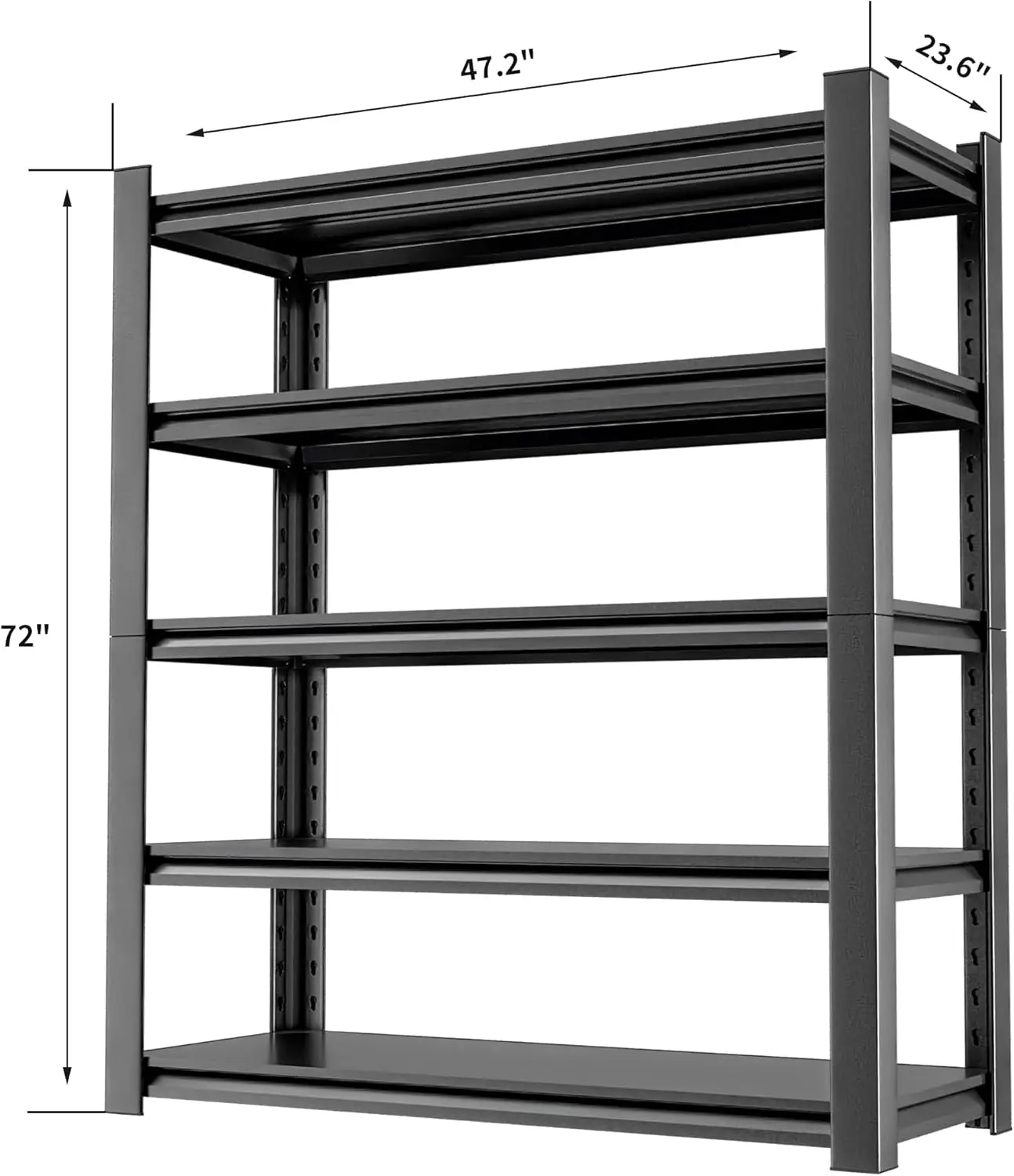 Estantería de almacenamiento para garaje, estantes utilitarios ajustables resistentes de 5 niveles, estantería de acero industrial para garaje, almacenes