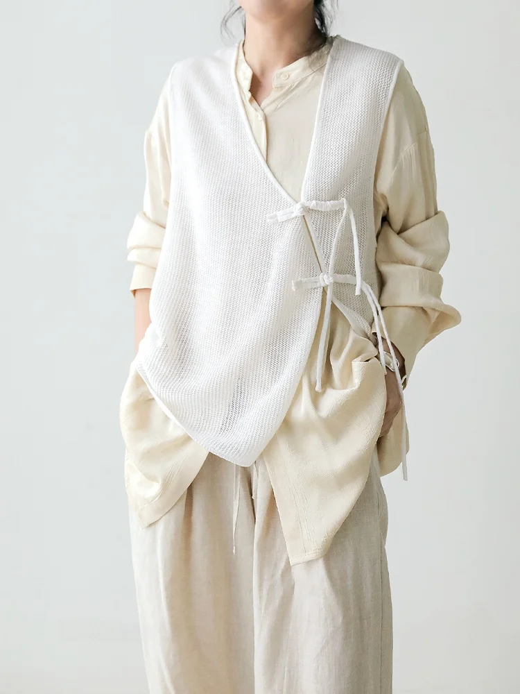 

Вязаный жилет-топ Svel для женщин, новая китайская модель с пуговицами, дизайн F883, для повседневной носки, из нейлоновой смеси