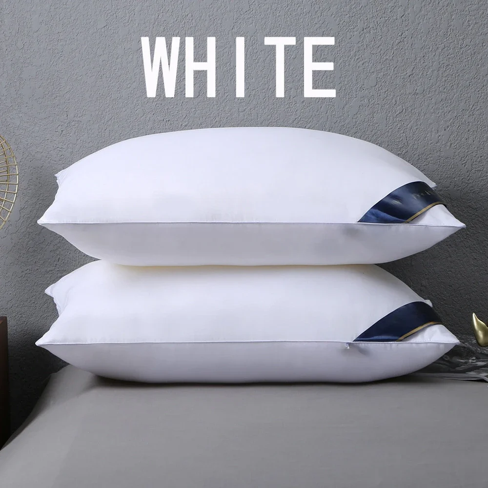 48x74cm 2pcs Middle Pillow Solid Color Soft Comfortable Bedroom Bed Sleep Pillow 5star Hotel Home Single Adult Pillow