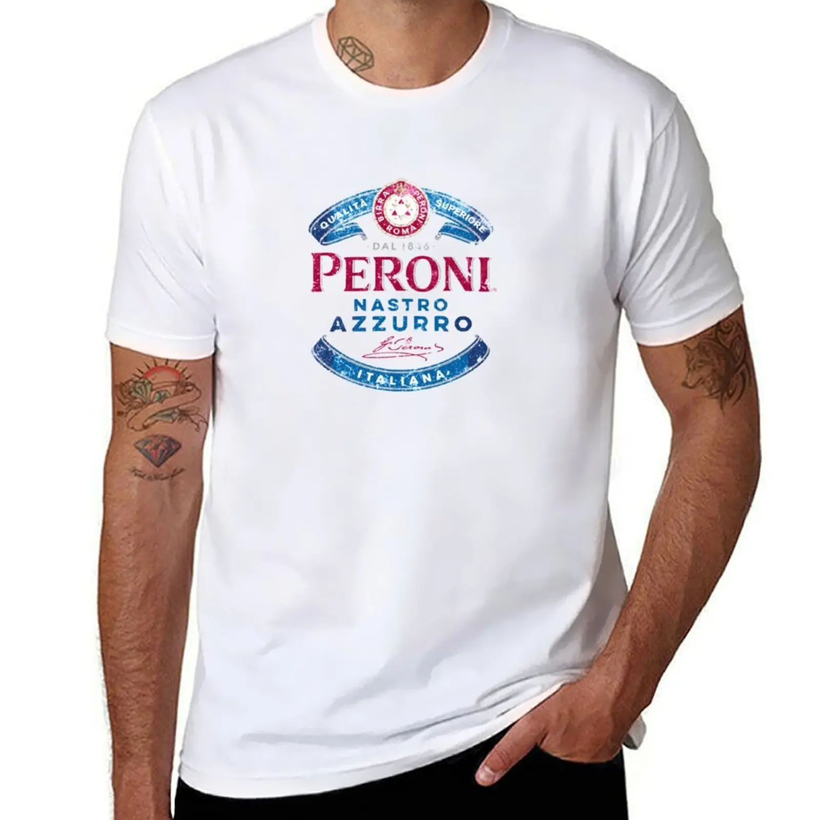 

Peroni Nastro Azzurro Italy T-Shirt t shirt for man 100 percent cotton man t shirts for men T-Shirt