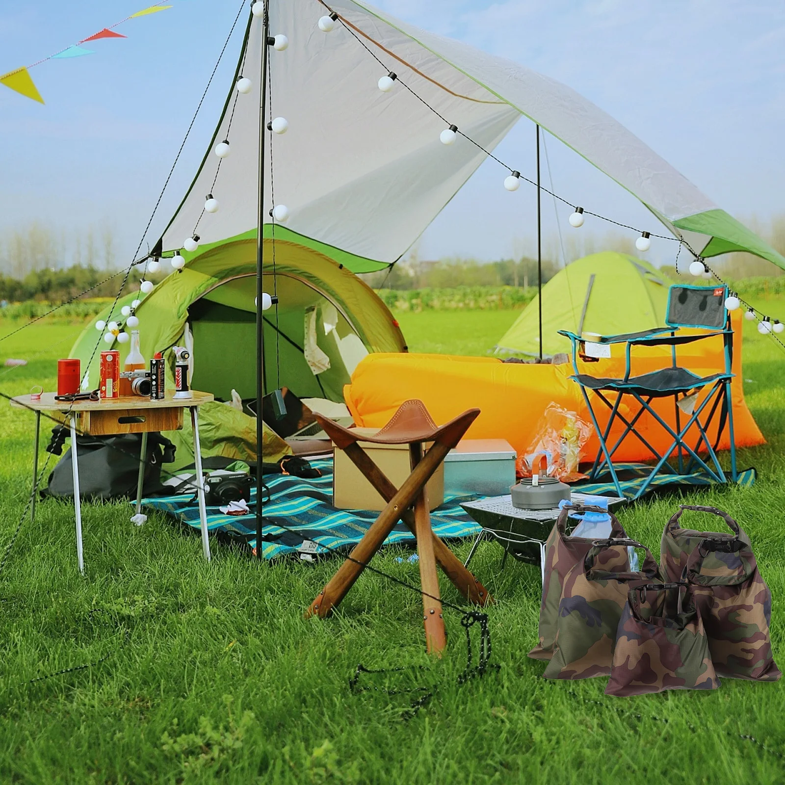 

5Pcs Waterproof Storage Bag Lightweight Portable Dry Bag for Outdoor Camping Kayaking Rafting Boating Fishing Gear Organization