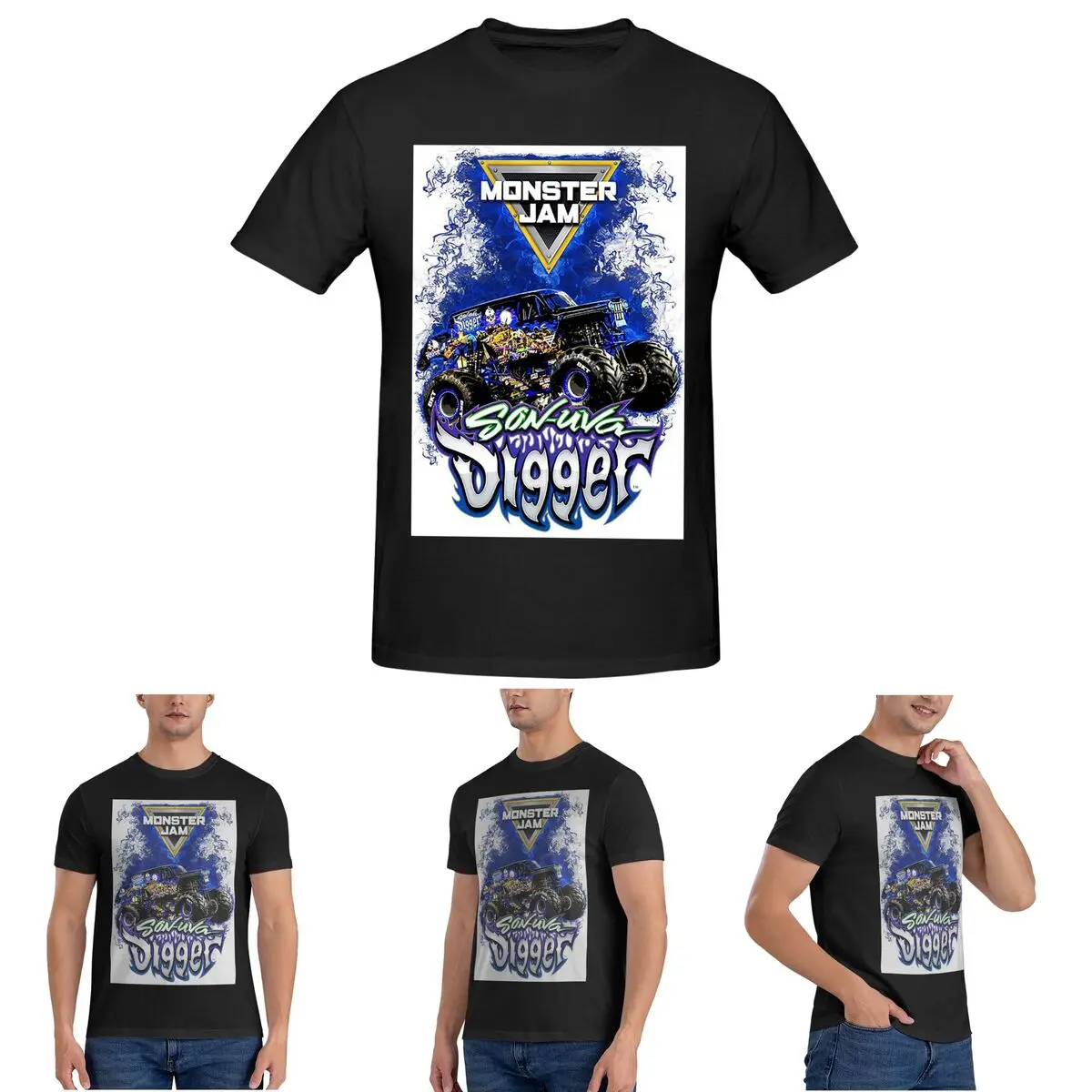 

Classic Monster Jam Truck Pattern T-Shirt for Men Cotton T Shirts Men's Short Sleeve Crew Neck Summer Clothes Tops S-6XL