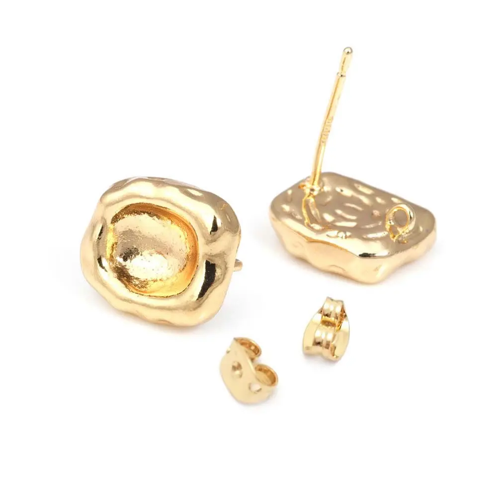 18K Gold Color Brass Square Stud Earrings Pins Earrings Women\'s Earrings High Quality Diy Accessories Rosediy official-website