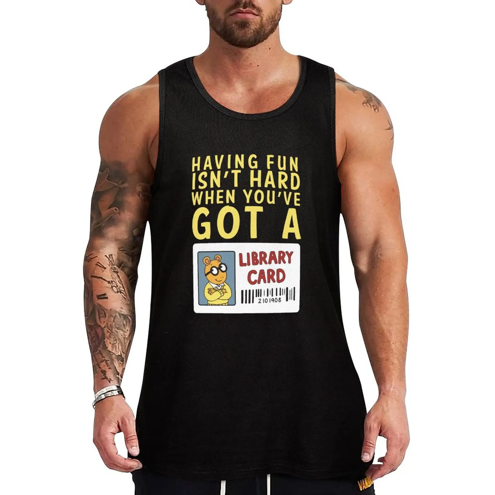 Arthur Library Card Tank Top Weekend Casual Tank Top Sleeveless Loose Fit Top