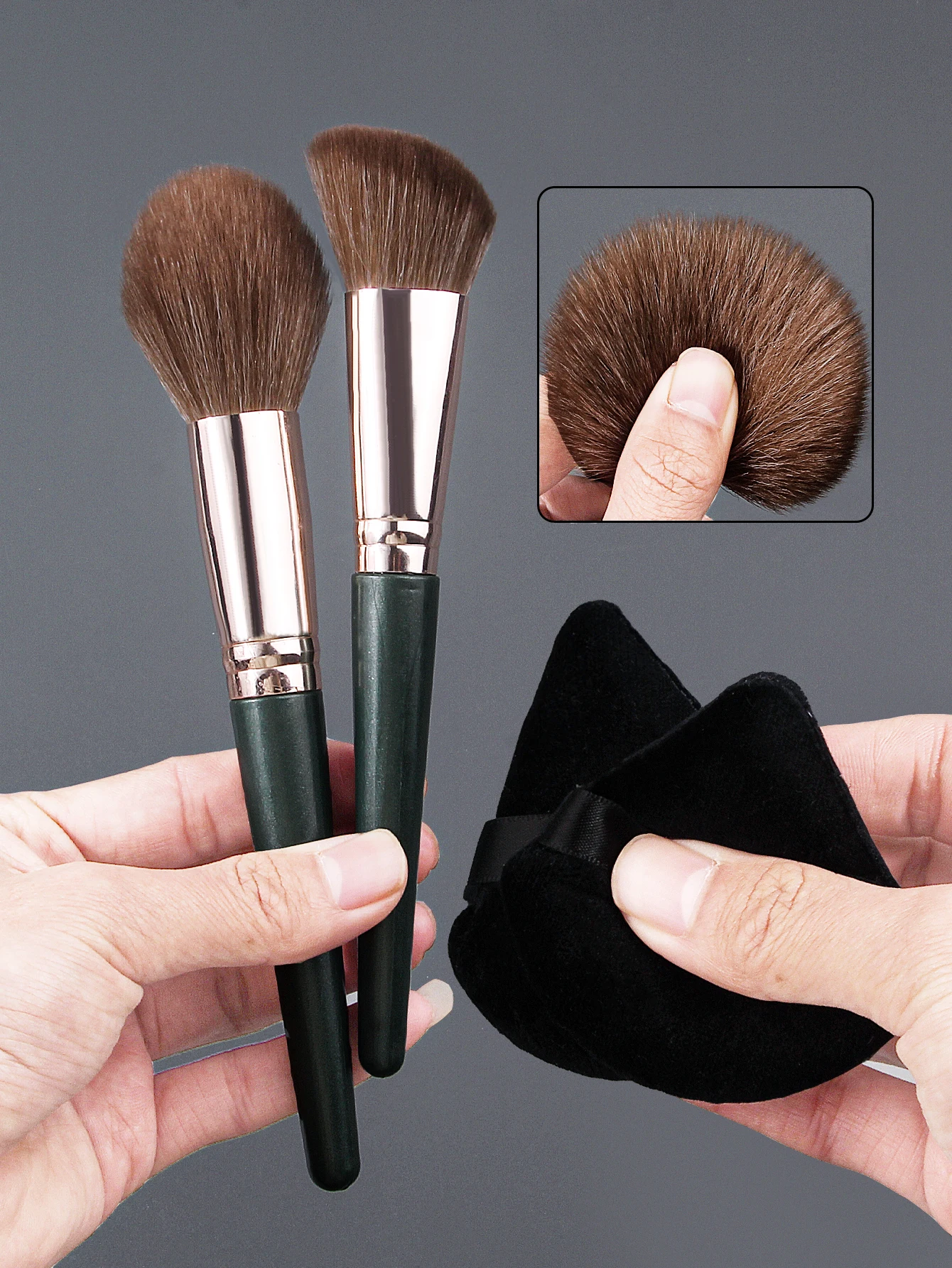 Conjunto de pincéis de maquiagem facial multifuncional, 16 peças, seco e molhado, maquiagem triangular de dupla finalidade, ferramentas de beleza para iniciantes