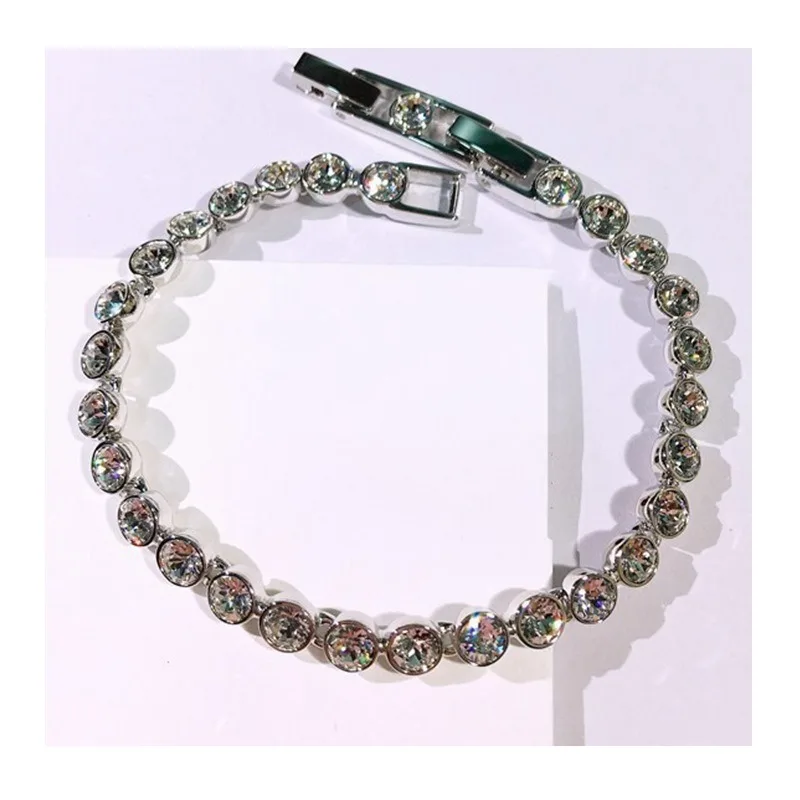 

[New Product] Shijia: Fashion Tennis Bracelet Personalized Round Button Single Row Diamond Bracelet Solid Diamond Jewelry