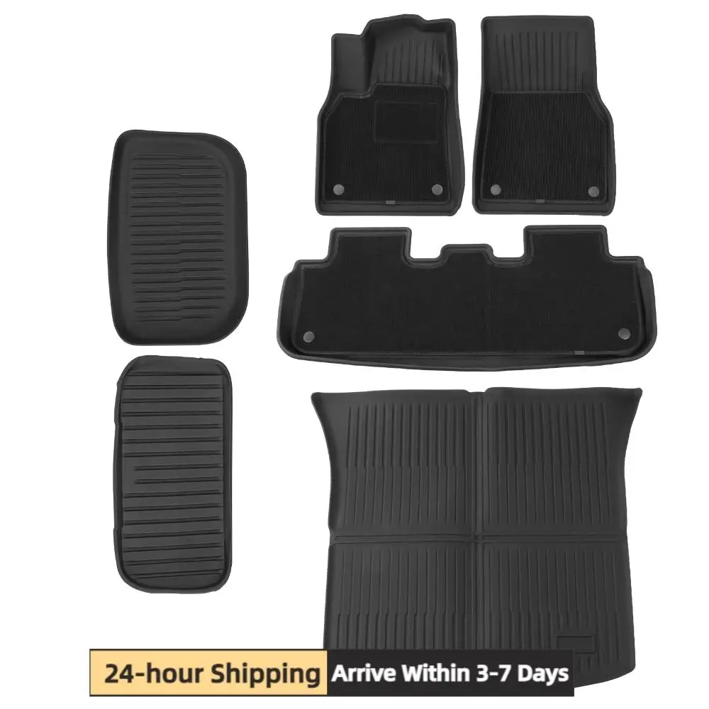 

Комплект ковриков для пола и багажника из TPE для Tesla Model Y Juniper 2025-2026, 5-местные автомобильные коврики, подходят для аксессуаров Tesla Model Y