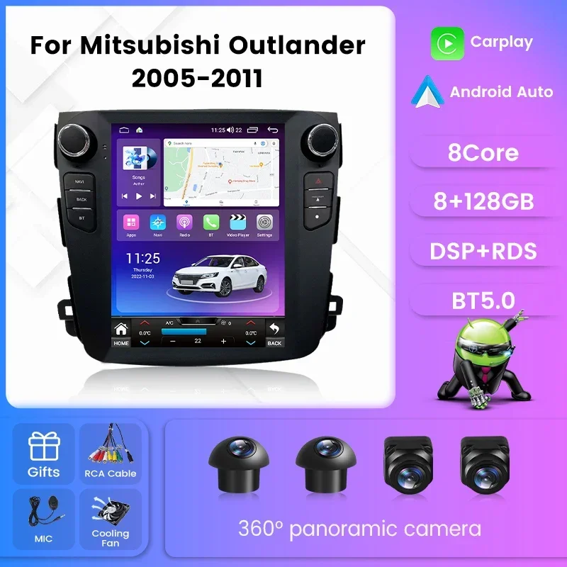 

Tesla Style Screen Car Radio For Mitsubishi Outlander 2 CW0W Citroen C-Crosser Peugeot 4007 2007-2012 Multimedia Player carplay