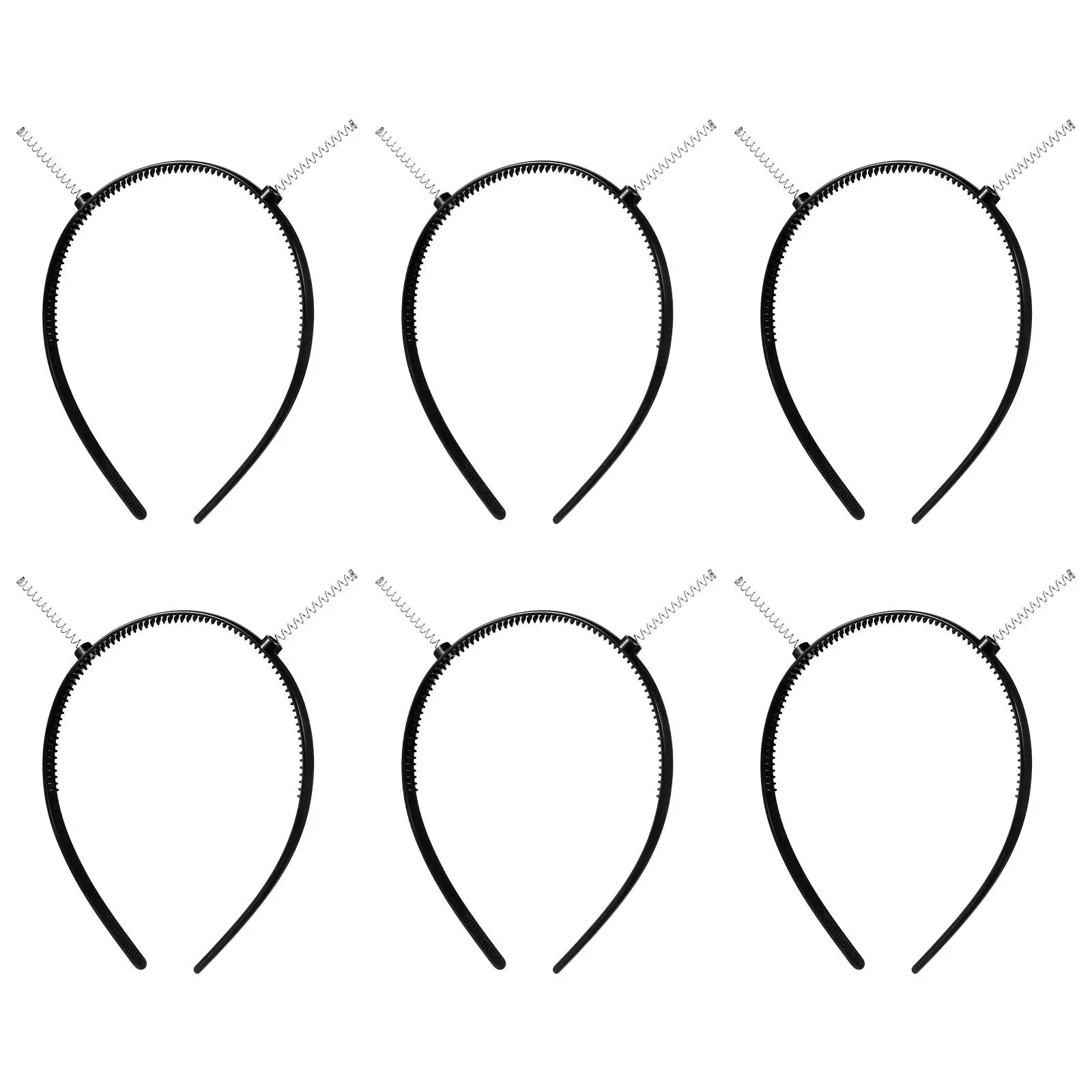 

6pcs DIY Headband Accessories Plastic Hairband Frame with Teeth Non Slip for Women Workout Face Washing Hair