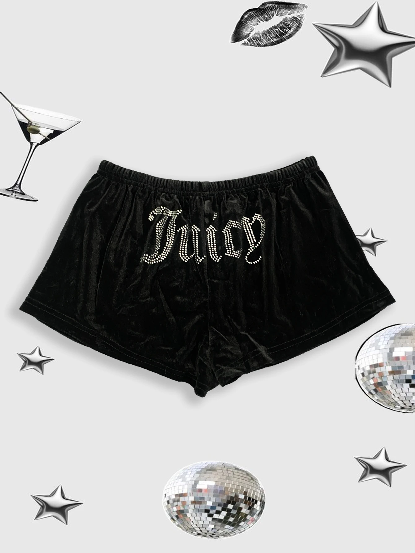 Shorts casuais Y2K de hip-hop europeus e americanos, estilo original, estampa de letras de strass nas costas, shorts retrô da moda