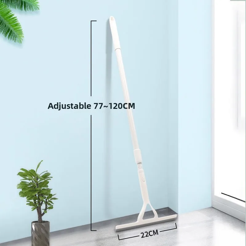 Bathroom Cleaning Tool Silicone Squeegee Extendable Rod Floor Scraper Water Scraping Glass Shower Room Household Essential