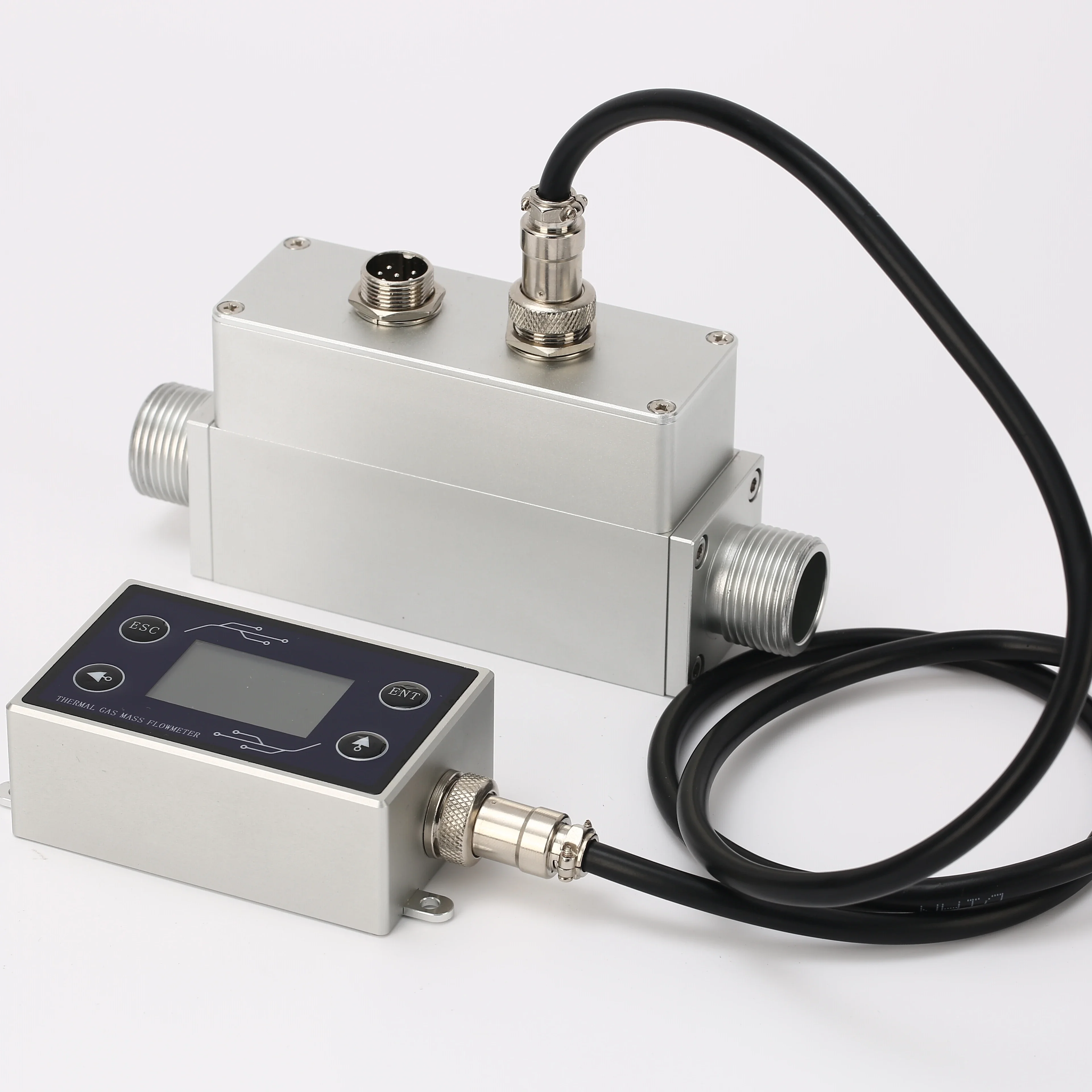 Customizable Miniature Thermal Gas Mass Flow Meter Low-Flow Split Air with Remote Display OEM Support DN10 300SLMP