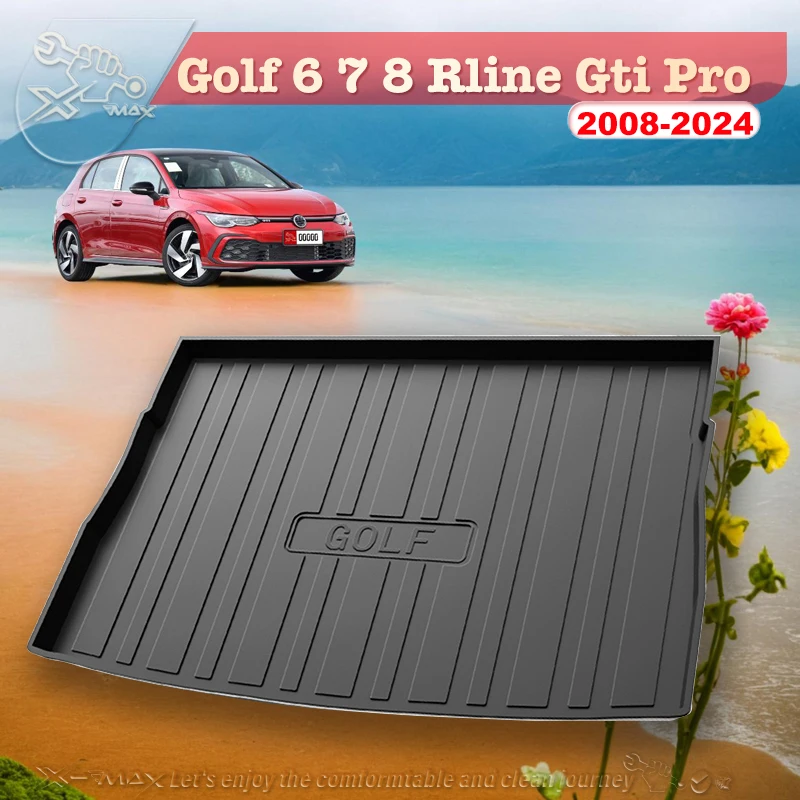 For Vw Golf 6 7 8 Rline Gti Pro 2008-2024 Champion 2022-2023 Fit Car Trunk Mat All Season Black Cargo Mat 3D Shaped Laser Measur