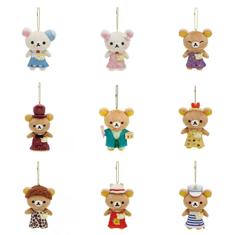 For Rilakkuma Lovely Animal Plush Teddy Bear Doll Pendant Anniversary Popular Bear Doll Bag Pendant Relax Bear Keychain Gift