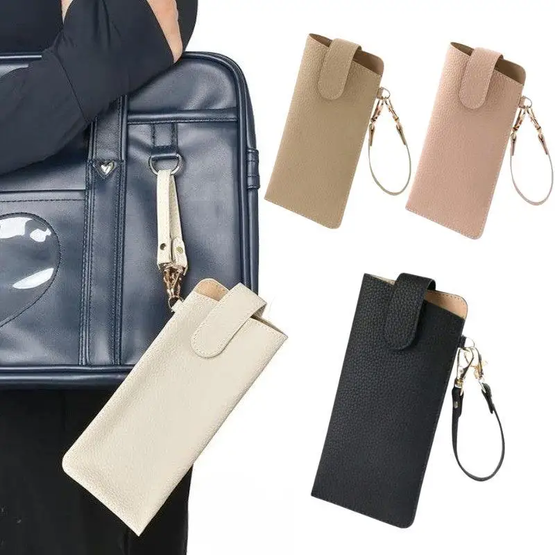 

1pc Luxury Women Men Eyeglass Case Portable Leather Soft Holder Pocket Cases Slim Travel Pouch For Sunglasses Eyeglasses Readers