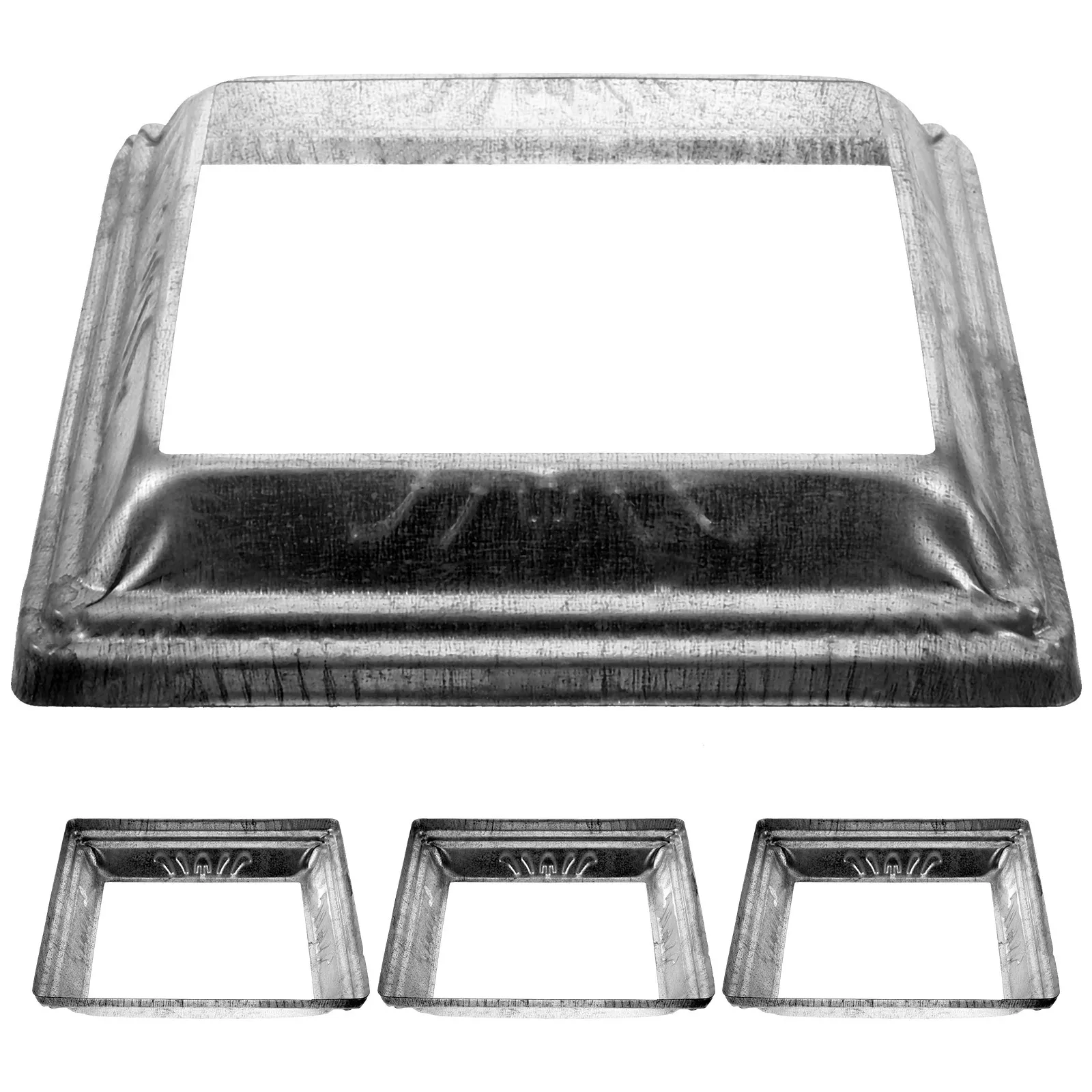 

4Pcs Fence Post Skirt Metal Column Wraps Iron Railing Base Sleeve for Porch Deck Decoration Iron Post Skirt Fence Parts