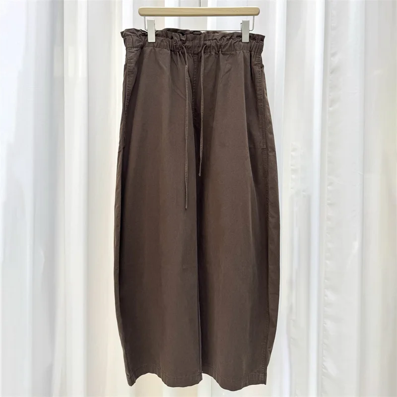 women's pants New elastic waistband drawstring straight leg pants for autumn 2026 Cotton wide leg pants casual pants trousers