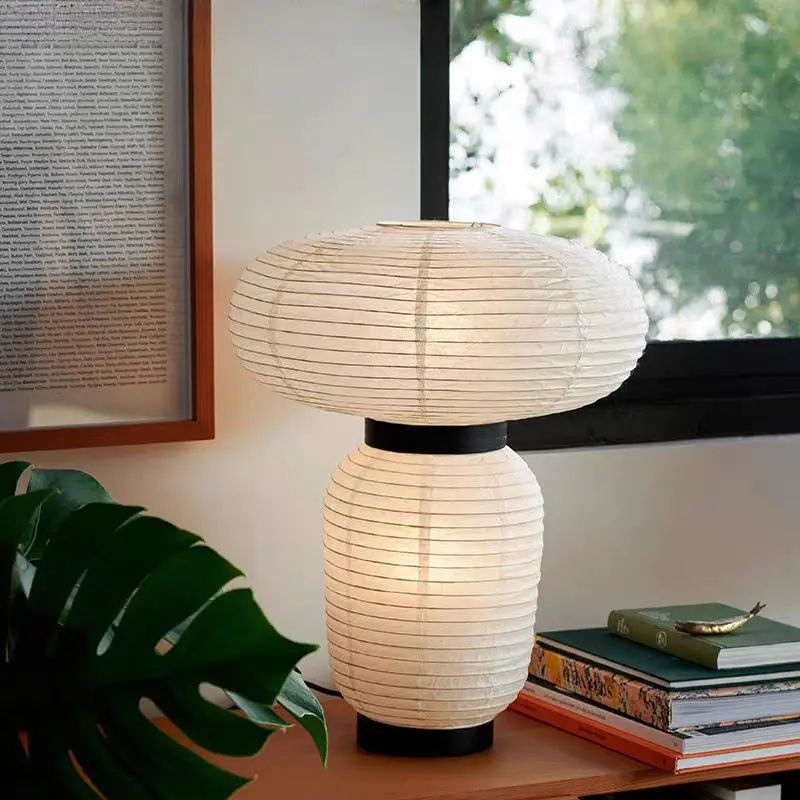 

Japanese Akari Noguchi Rice Paper Table Lamps LED E27 Wabi Sabi Vintage Desk Lights Home Decor Living Room Bedroom Bedside Study