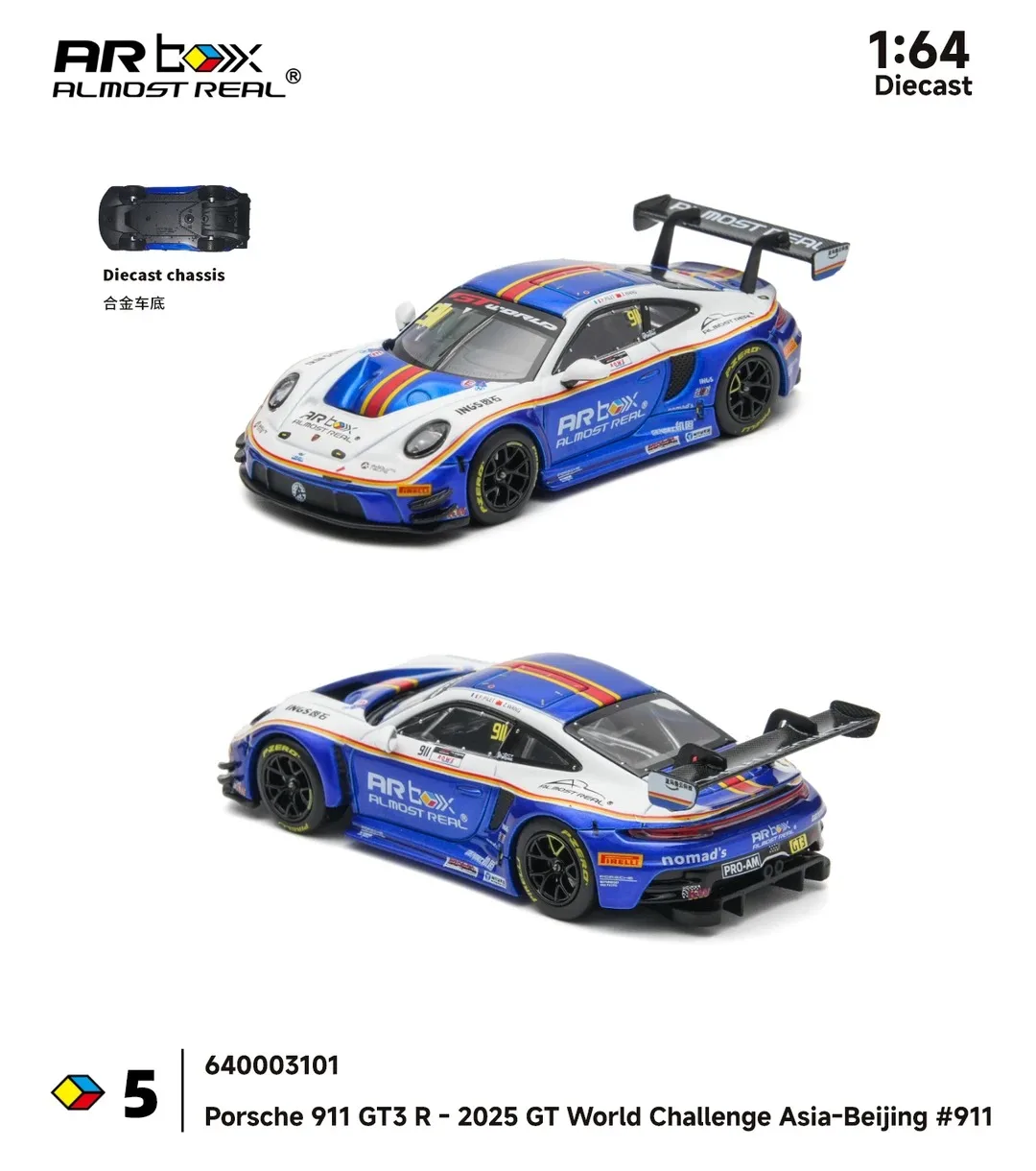 New Almost Real AR Box 1:64 Scale Porsche 911 GT3 R #321 #911 2025