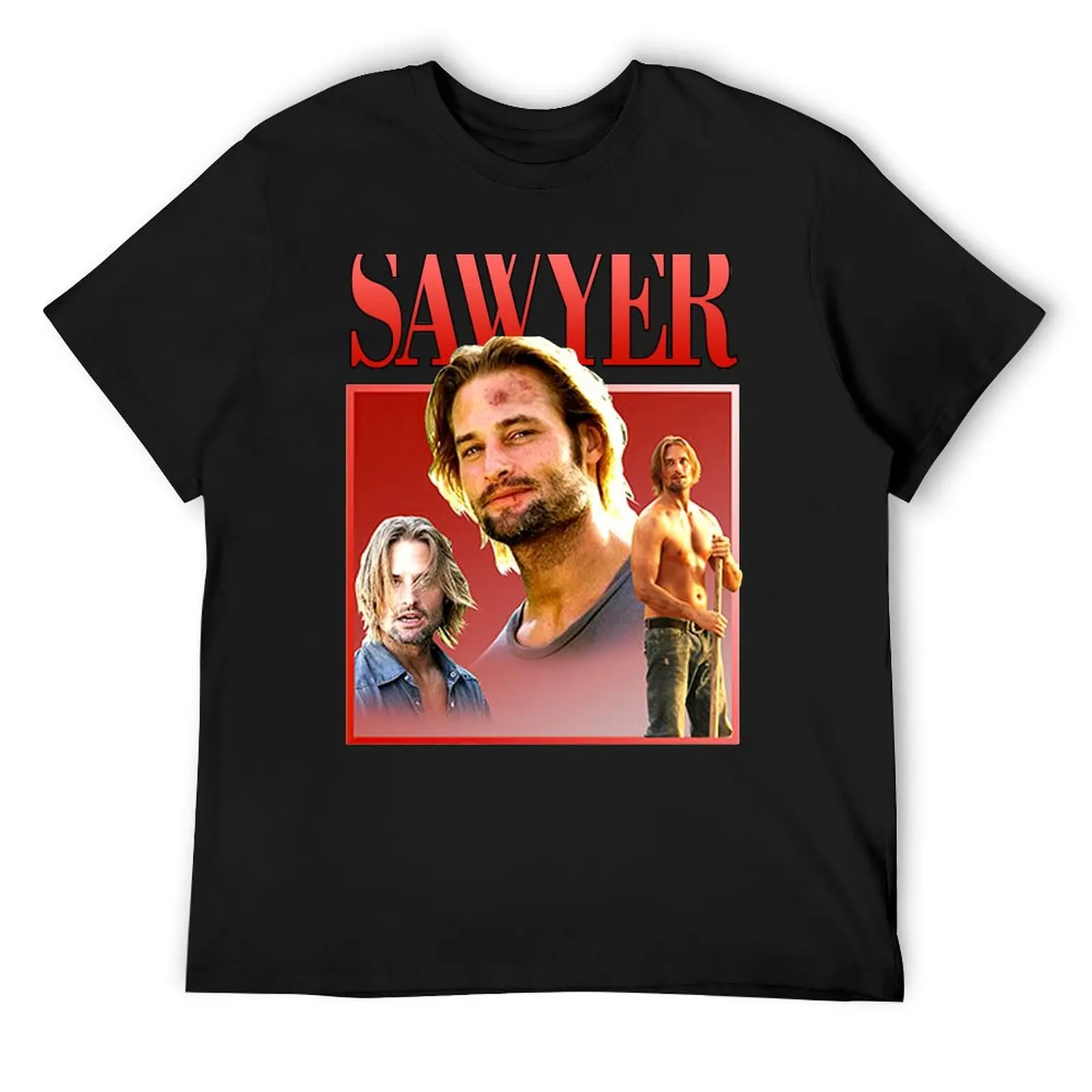 Sawyer-From-Lost-Homage T-Shirt basketball graphic tees anime stuff customs Men's t-shirt