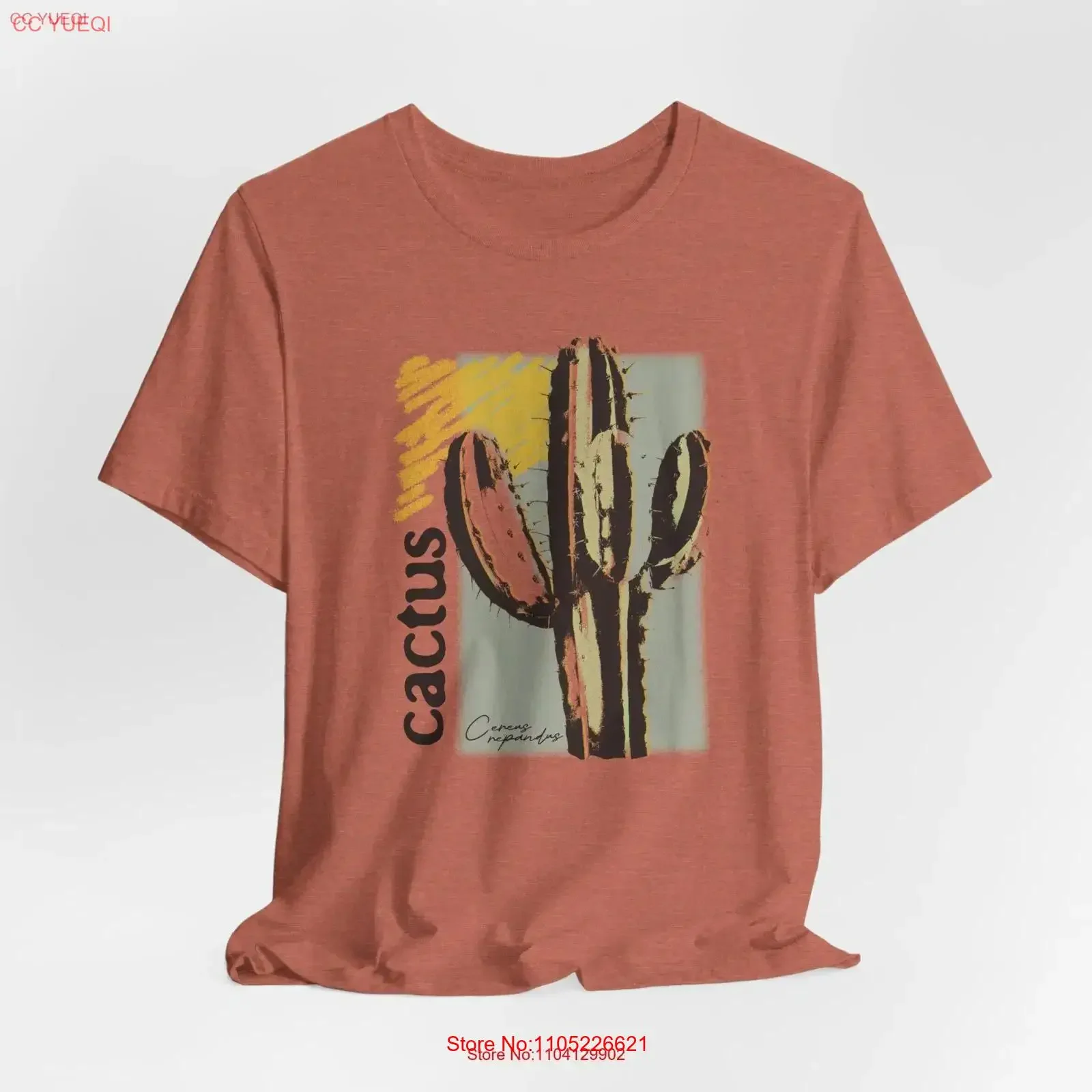 Cactus Minimalist T Shirt Succulent Desert Plant ArT Top PrinT Give for her vintage Washed designer clothes Casual Unisex