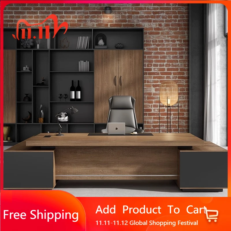 

Storage Luxury Boss Table Simple Modern Manager Work European Desk Chair Reception Cabinet Accessories Escritorio Furniture