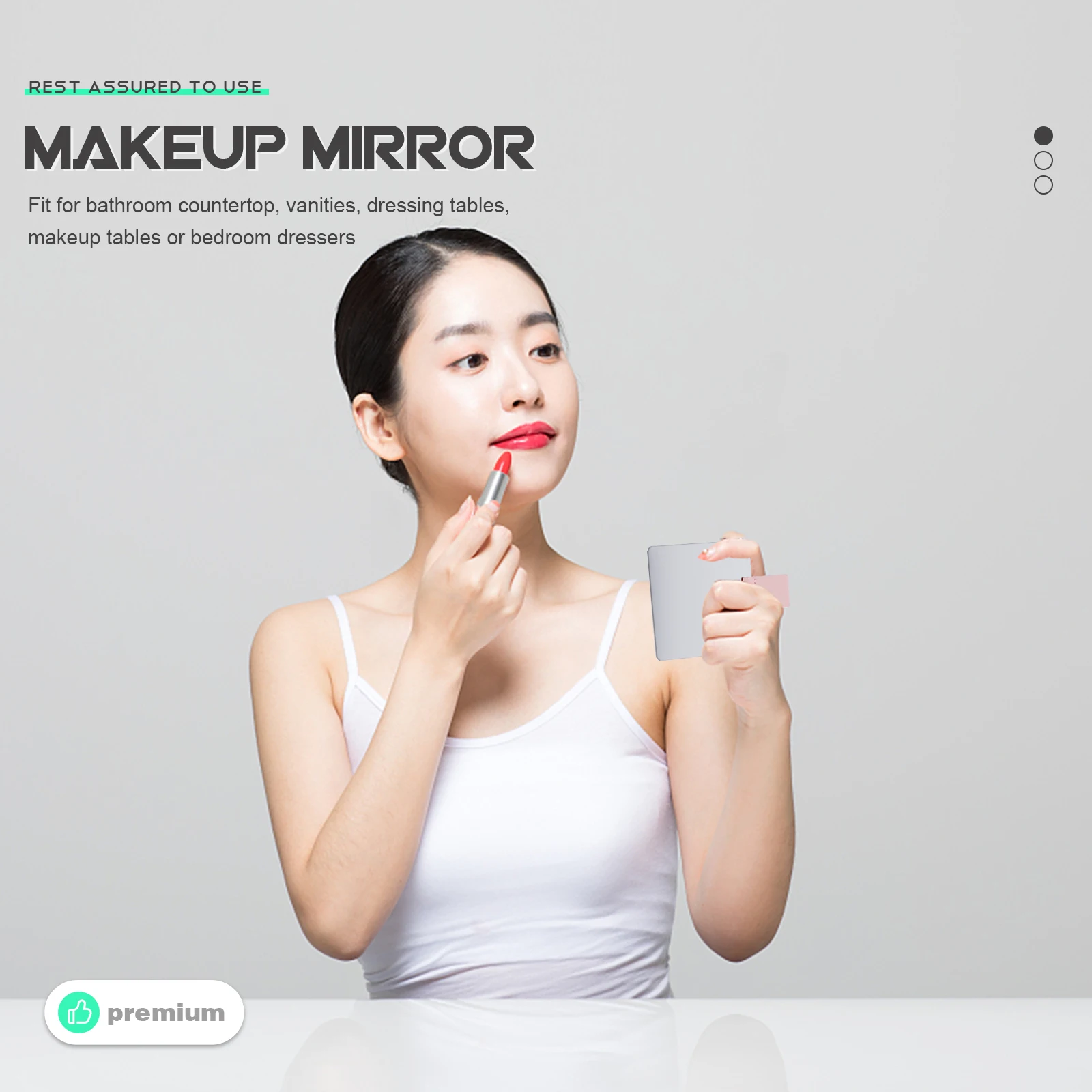 

Portable Makeup Vanity Elegant Vanity Mirrors Stainless Steel Mirror for Bathroom Travel Travel Mirror Mini Size
