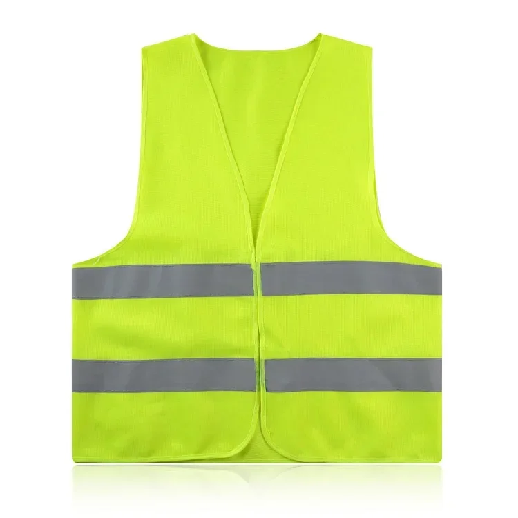 High Visibility Yellow Vest Reflective Safety Workwear for Night Running Cycling Man Night Warning Working Clothes Fluorescent