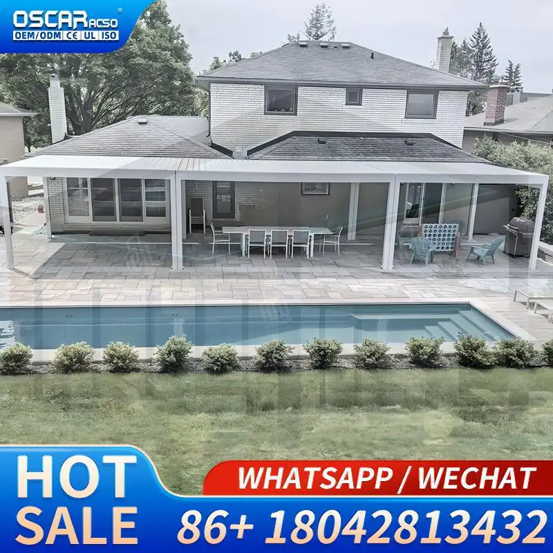 

Уличная автоматическая навесная конструкция 8x8 для сада, патио, двора, перголы