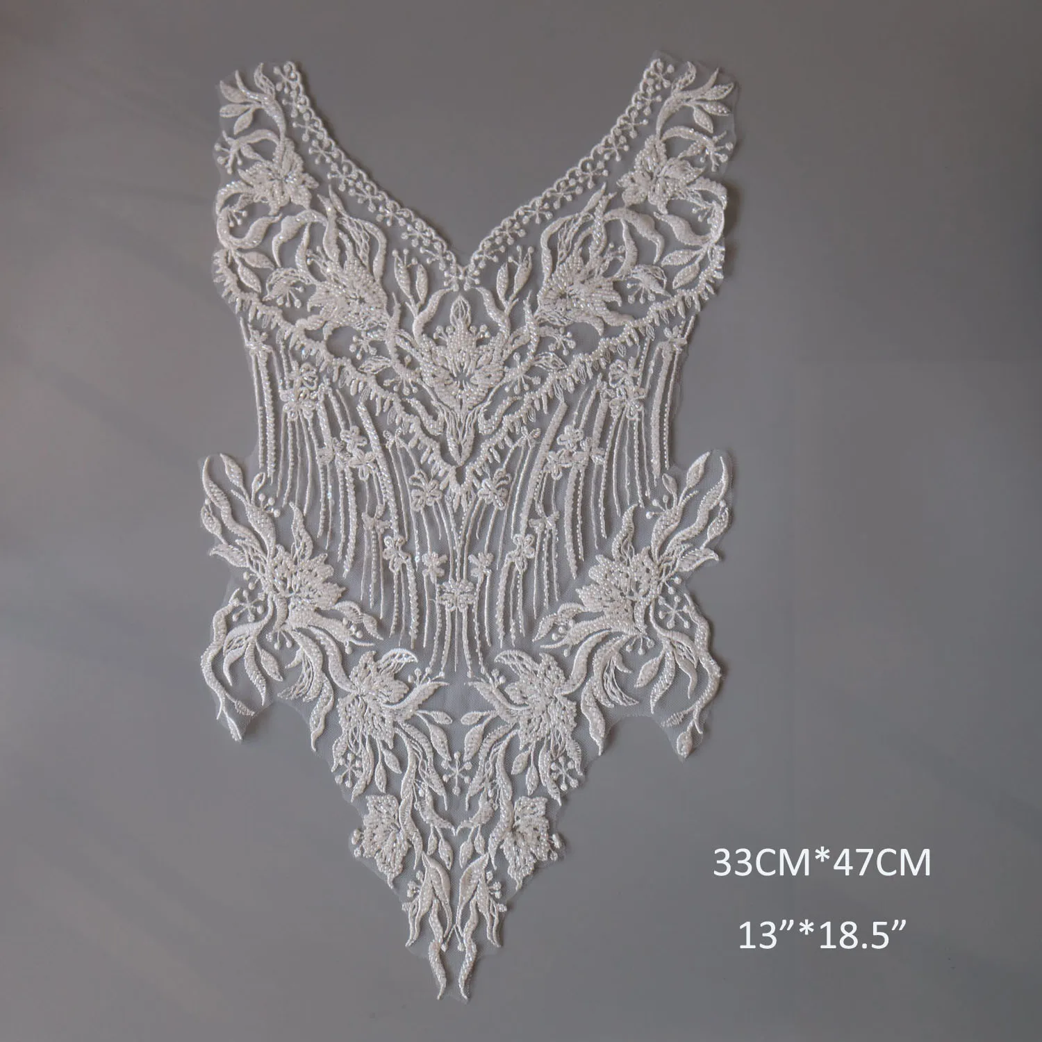 Fashion luxury beaded embroidery fkiwer lace appliques for wedding dresses lace applique patches for clothing lace parches ropa