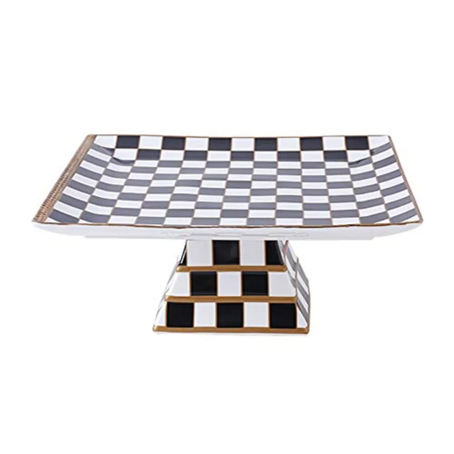 

Checker Pattern 13inch Cake Stand Cake Holder Serving Platter