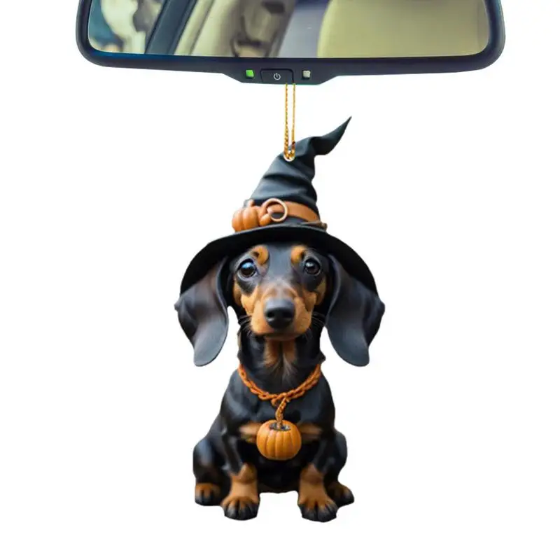 

Acrylic Cartoon Car 2D Cute Puppy Pendant Car Styling Decoration Dog Ornaments for Car Bag Keychain Christmas Tree Accessories