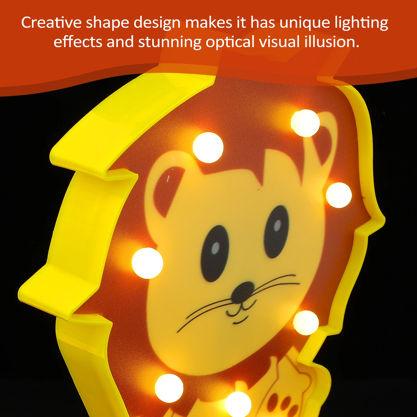Adorable Lion-Shaped Night Lamp Small Plastic LED Light for Bedroom Desktop Decor Gift Lovely Creative Home Decoration