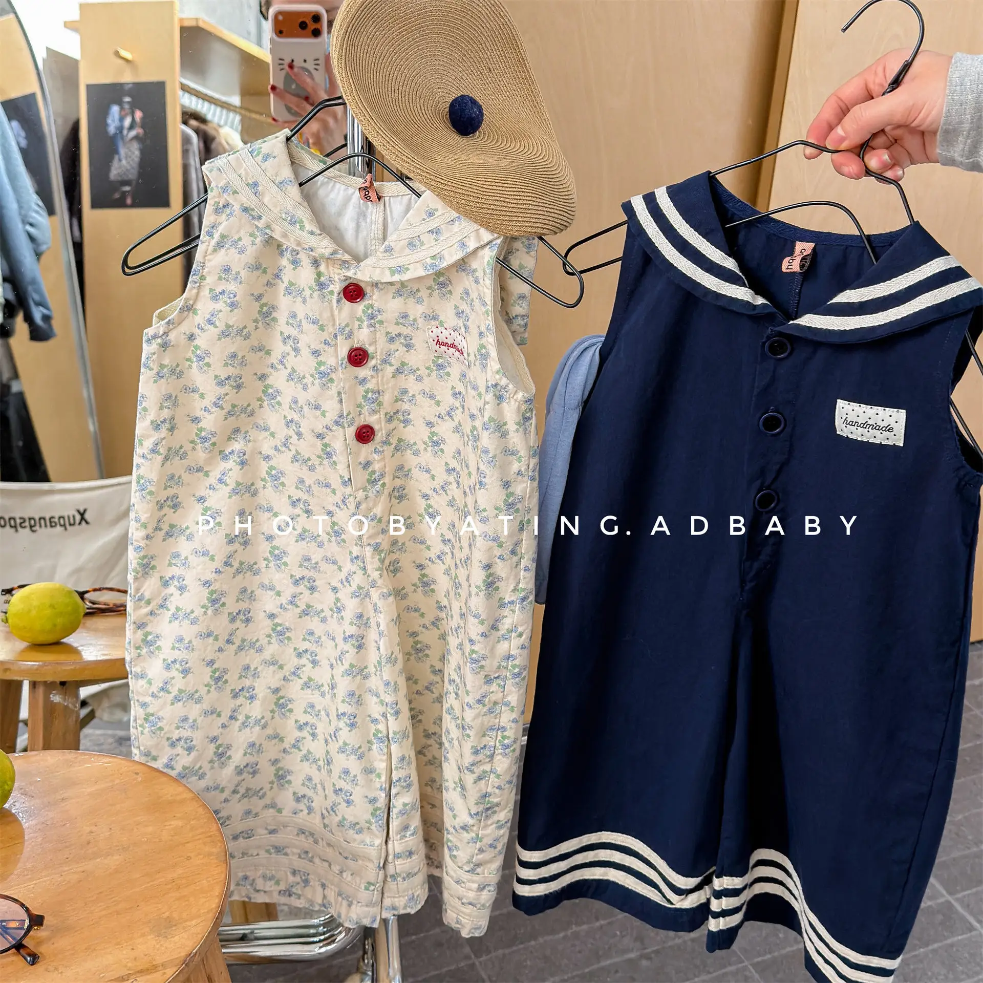 

2026 Spring New Baby Girls Overalls Sailor Collar Kids Jumpsuits Loose Trousers Korean Style Children's Casual Overalls