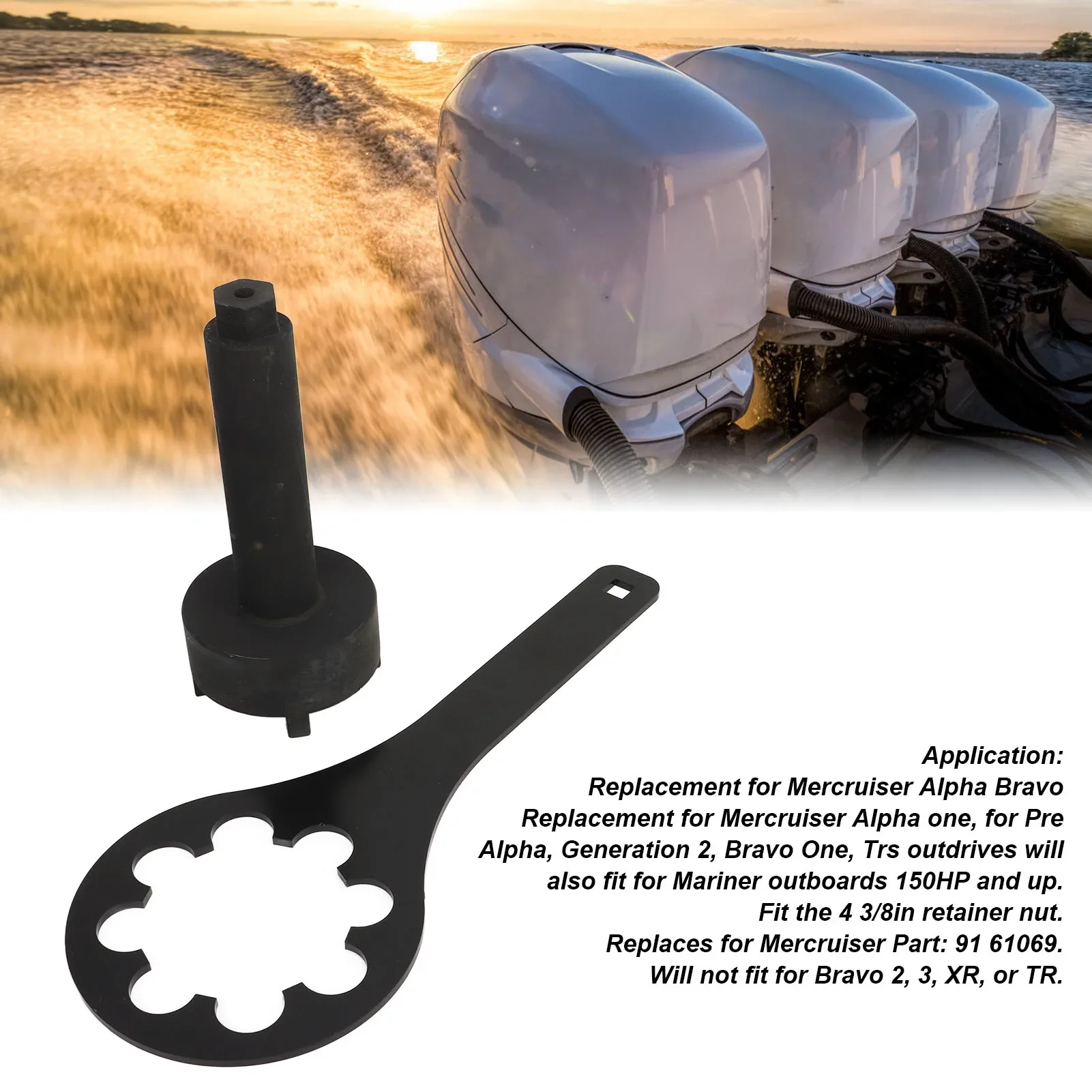 

Spanner Bearing Nut Wrench 18 9803 Carrier Retainer Wrench Tool Replacement for Mercruiser Bravo Spanner Wrench Drive Tool