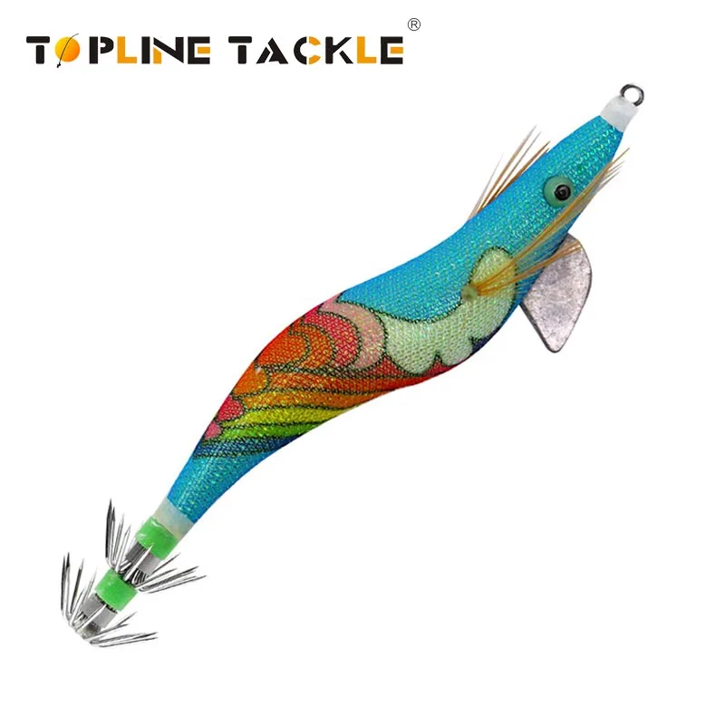 

5pcs Slow Jigging Fishing lures Wood Shrimp for webfoot octopus Luminous Squid Bait Lure outdoor fishing Glow Wooden Shrimp