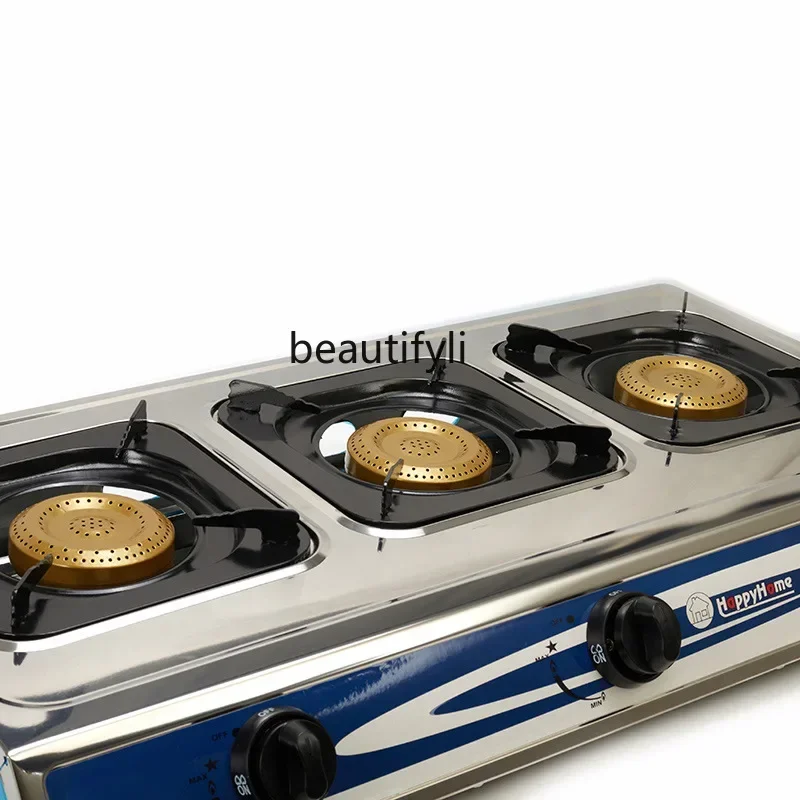 

smt61 Three-head gas stove Commercial Desktop gas stove Foreign trade liquefied gas stove