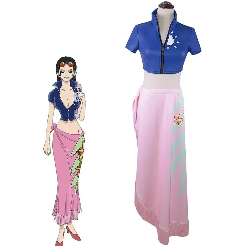Anime Nico Robin Cosplay Costume Dress Outfits Party Cosplay Costume Wig Robin Suit Costumes Halloween Dress Carnival Outfits