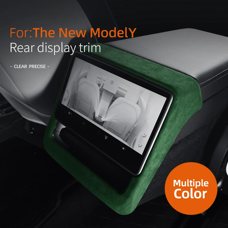 لسيارة تسلا موديل Y إطلاق العرعر 2025، شاشة عرض تلفزيون خلفية من جلد الغزال الكانتارا سوبر إطار ديكور ملحقات السيارة الداخلية