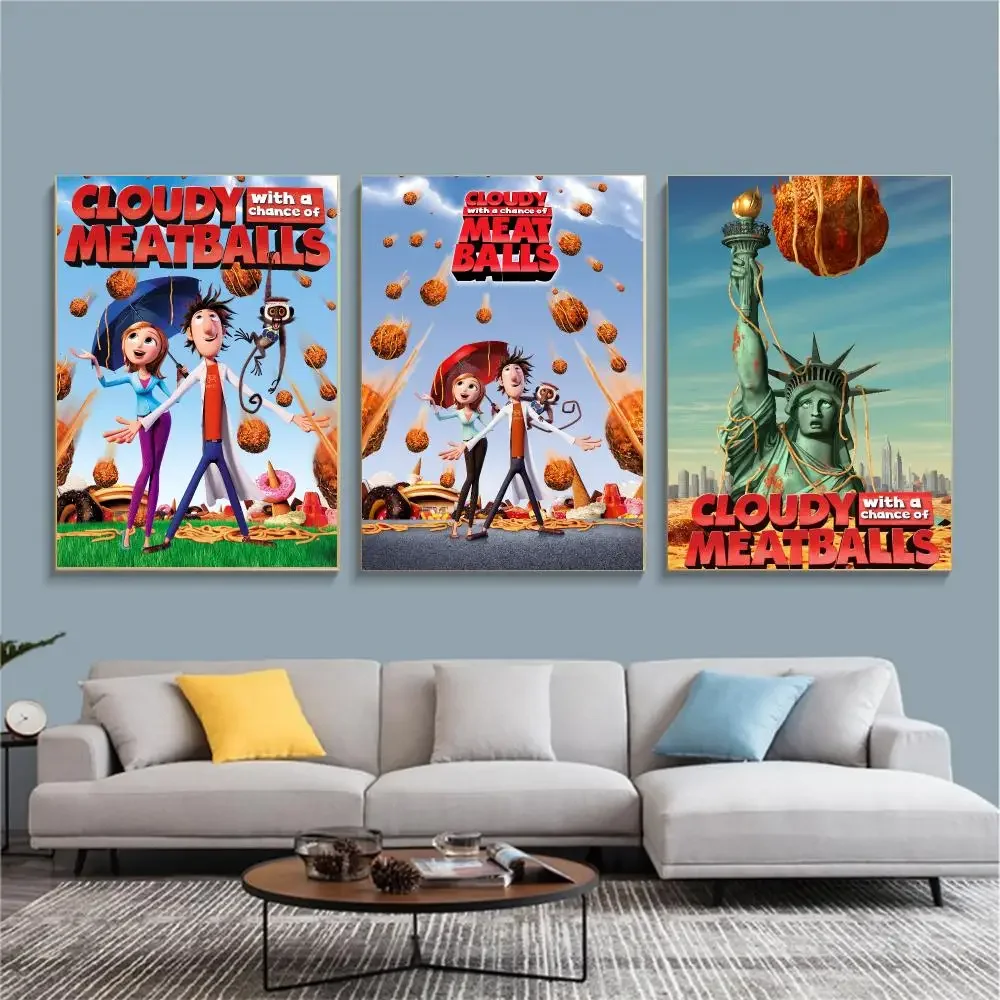 anime C-Cloudy with a Chance of Meatballs-S Painting Calligraphy Nature Inspired Artwork for Living Room  Home Decoration