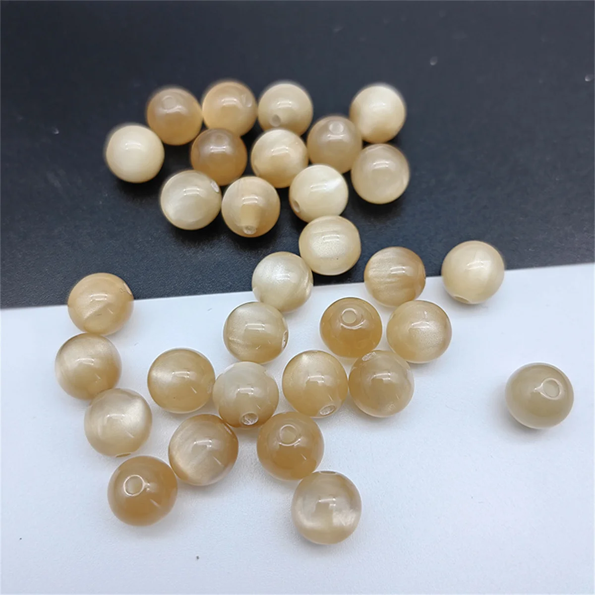 8mm resin imitation cat\'s eye round beads straight hole beads DIY bracelet mobile phone chain clothing beads accessories