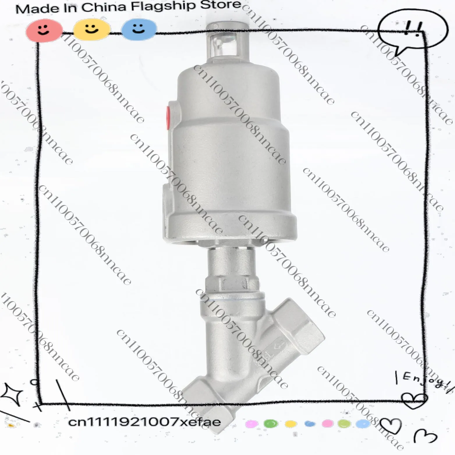 Stainless steel pneumatic angle seat valve pneumatic control shut-off high temperature steam threaded wire buckle