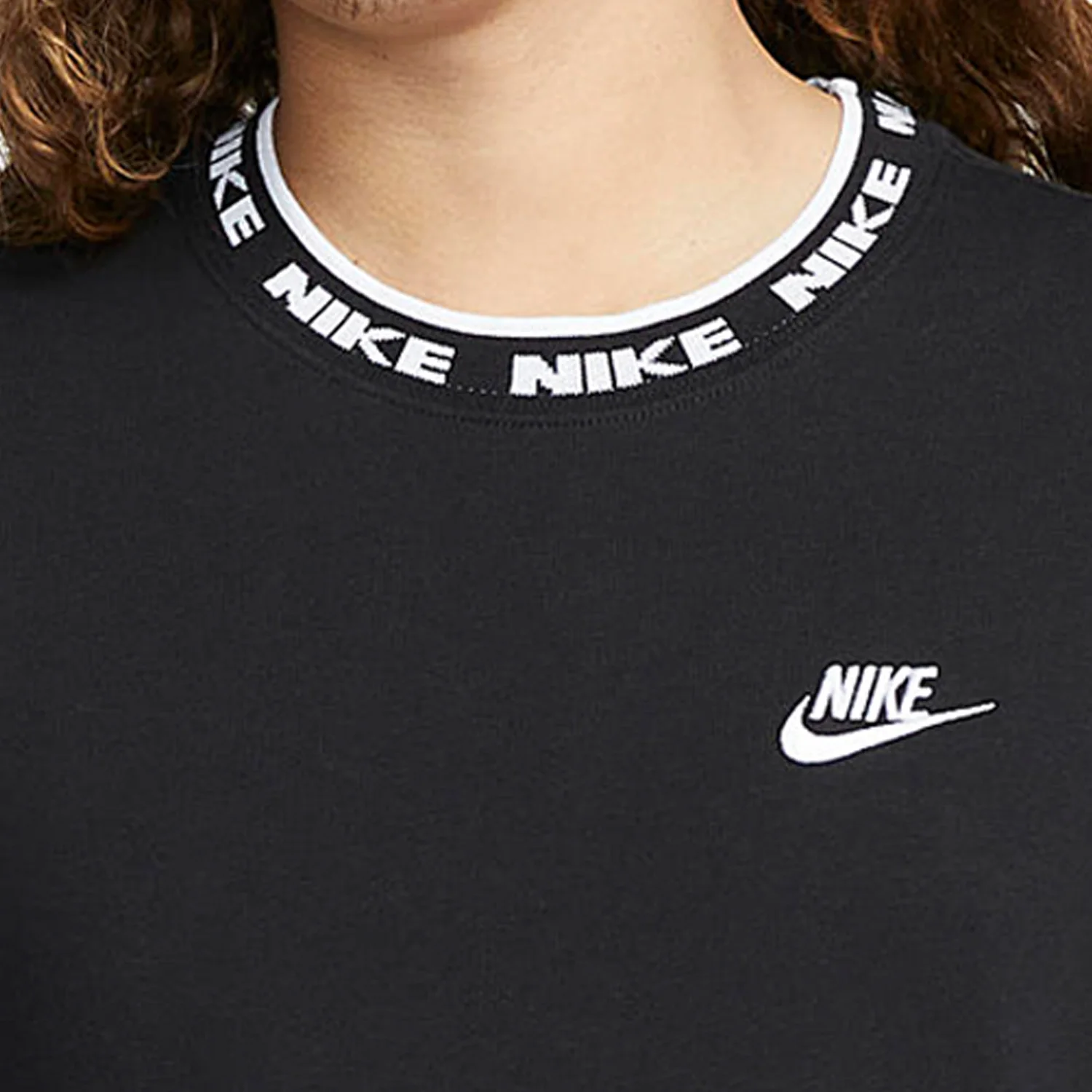 Nike genuine CLUB men's ribbed collar casual sports short sleeved T-shirt FB7310-010