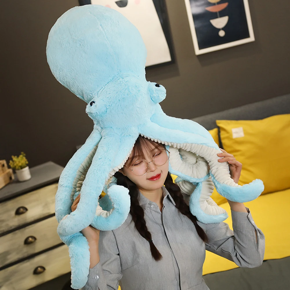 Popular Multi Color Octopus Plush Toys Soft Blue Eyes White Suckers Birthday Gifts Photo Prop Home Decor Girls Present