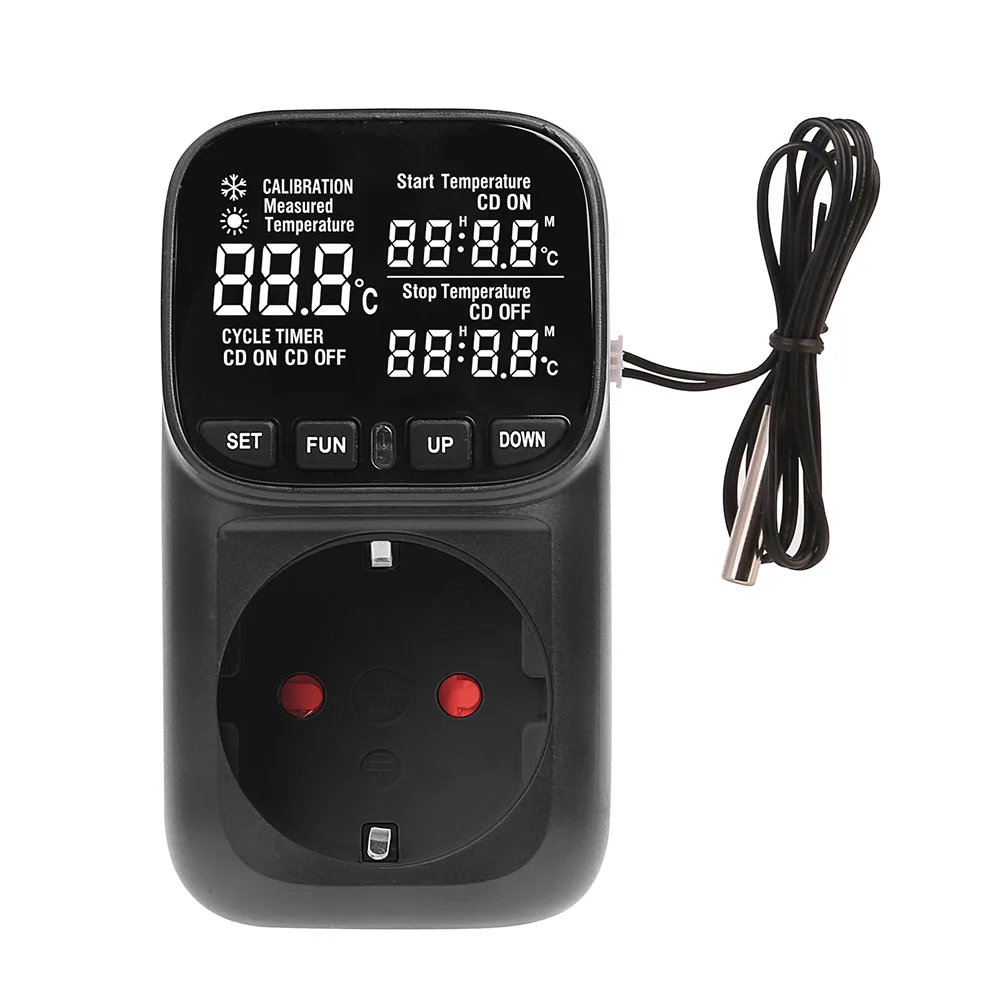 Efficient Digital Temperature Controller Socket 230 V with Easy and Play Setup for Beginners and Experts Alike