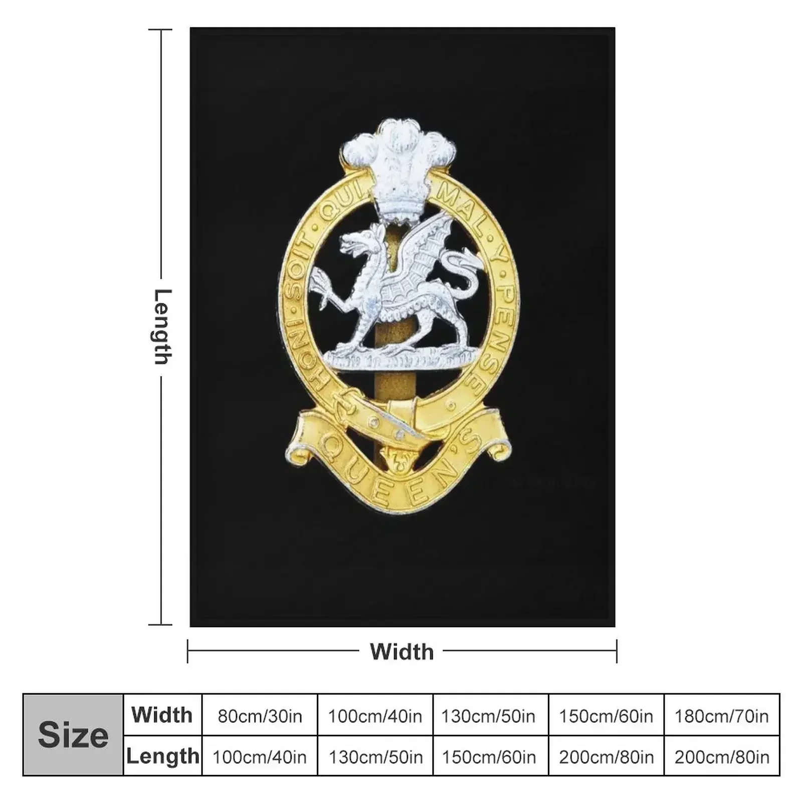 Queens Regiment Cap Badge Throw Blanket Flannel Fabric for sofa Warm Bed covers Soft Big valentine gift ideas Blankets