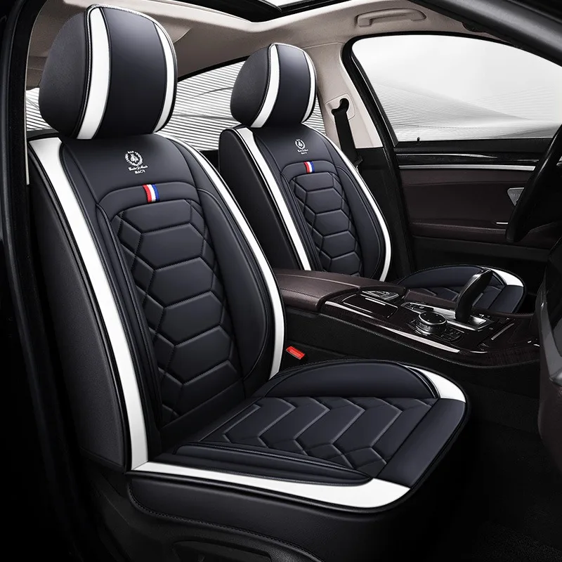 

2-Seat Full Coverage Car Seat Covers High-Quality PU Leather 3D Stitching Soft Comfortable Non-Slip All Season